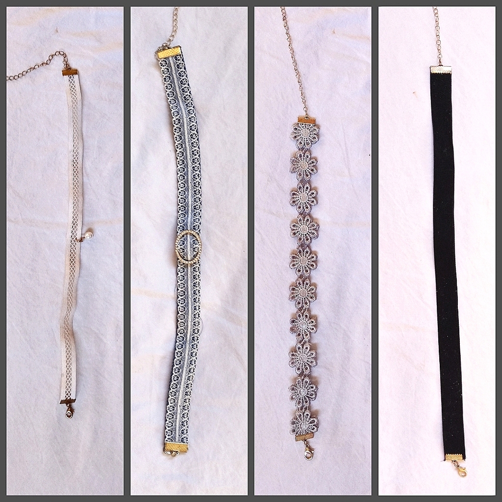 * Set of 4 Women's Choker Necklaces